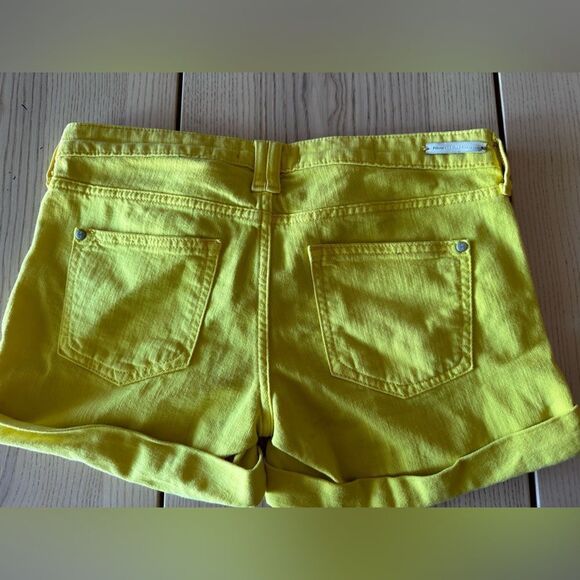 Anthropologie Pilcro & the Letterpress rolled yellow denim shorts size 26 - Picture 5 of 6